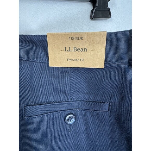 LL Bean Bayside Favorite Fit Pants Womens 4 Navy Blue Wrinkle Resistant NEW - Picture 4 of 12